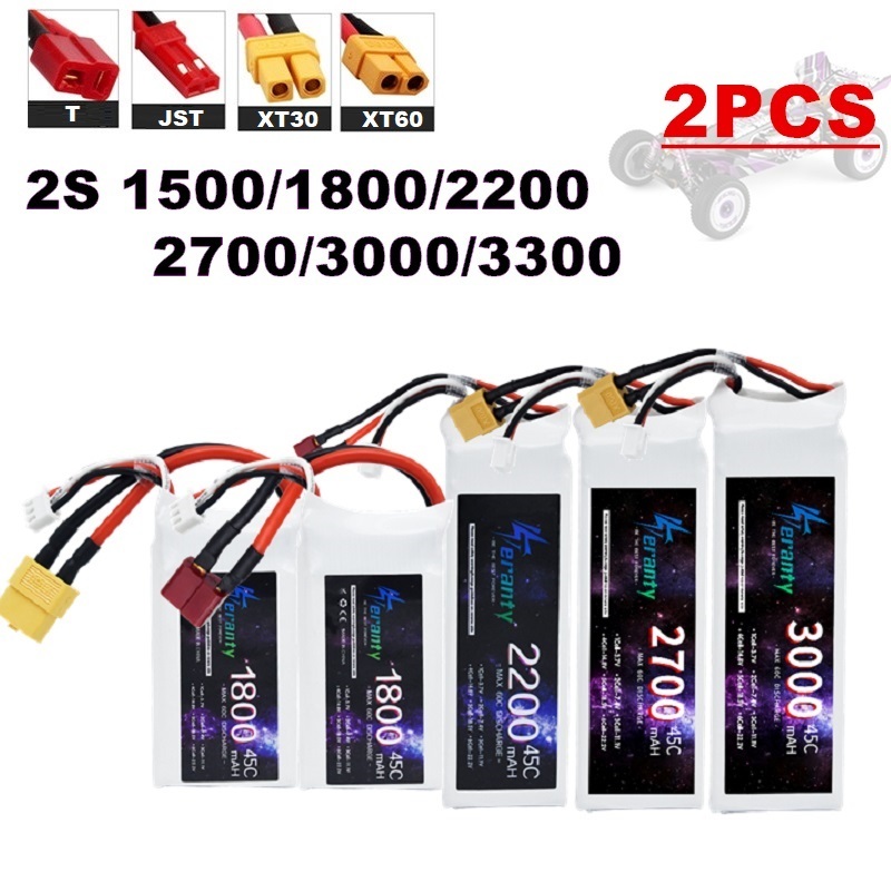 Drone Battery 3S - 2 pièces 7.4V Lipo 2S batterie
