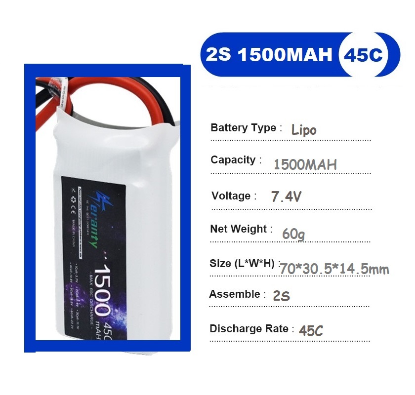 2 pièces 7.4V Lipo 2S batterie - Drone Battery 3S avis et prix