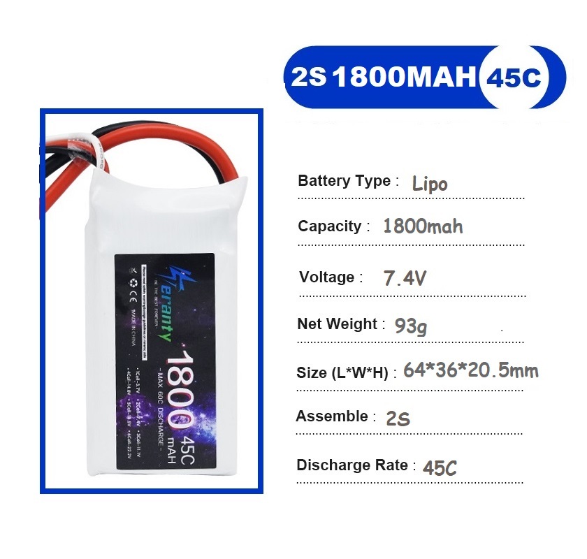 2 pièces 7.4V Lipo 2S batterie - Drone Battery 3S avis et prix